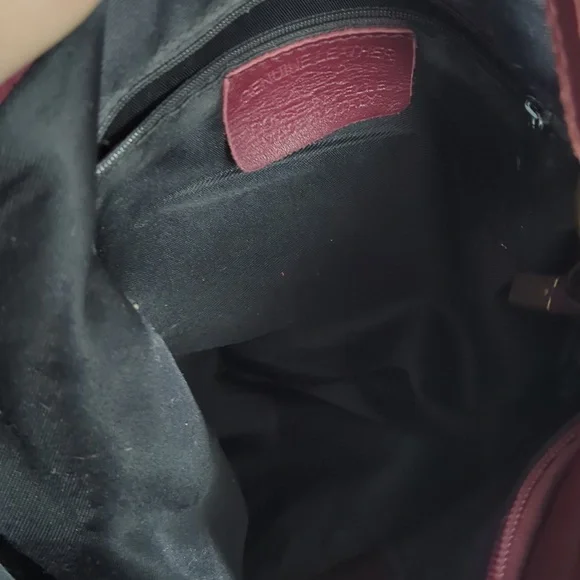 Leather Shoulder Bag Mahogany Color - Picture 5 of 8